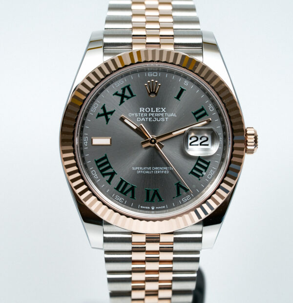 Rolex Date Just 41 Rose Gold Wimbledon 126331