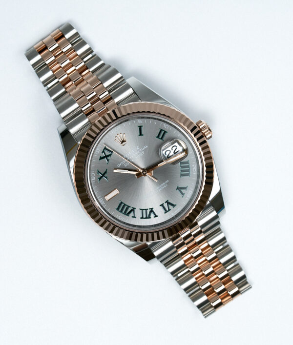 Rolex Date Just 41 Rose Gold Wimbledon 126331
