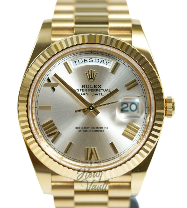 2023 Rolex Day Date 40 228238 Silver Roman Dial
