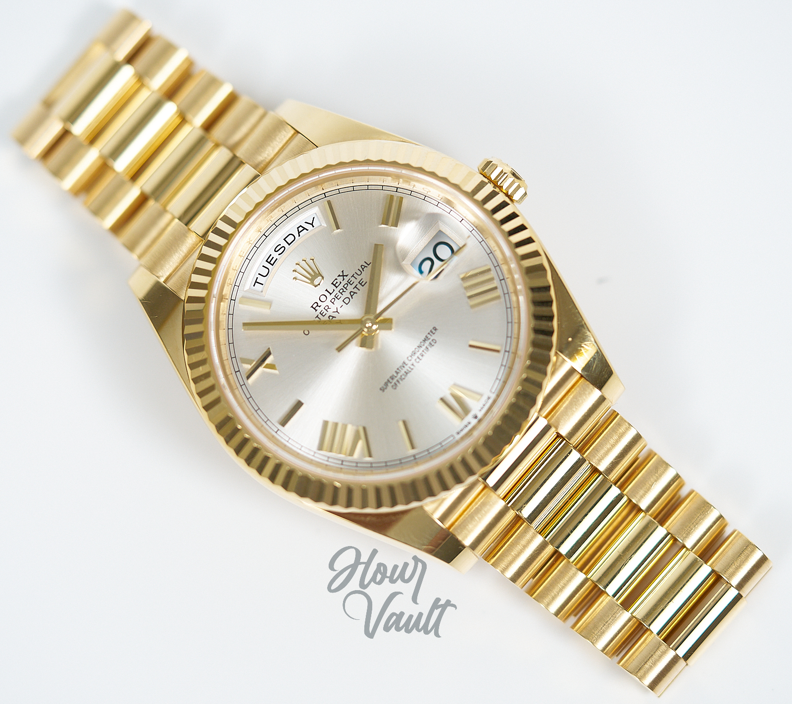 2023 Rolex Day Date 40 228238 Silver Roman Dial - Image 6