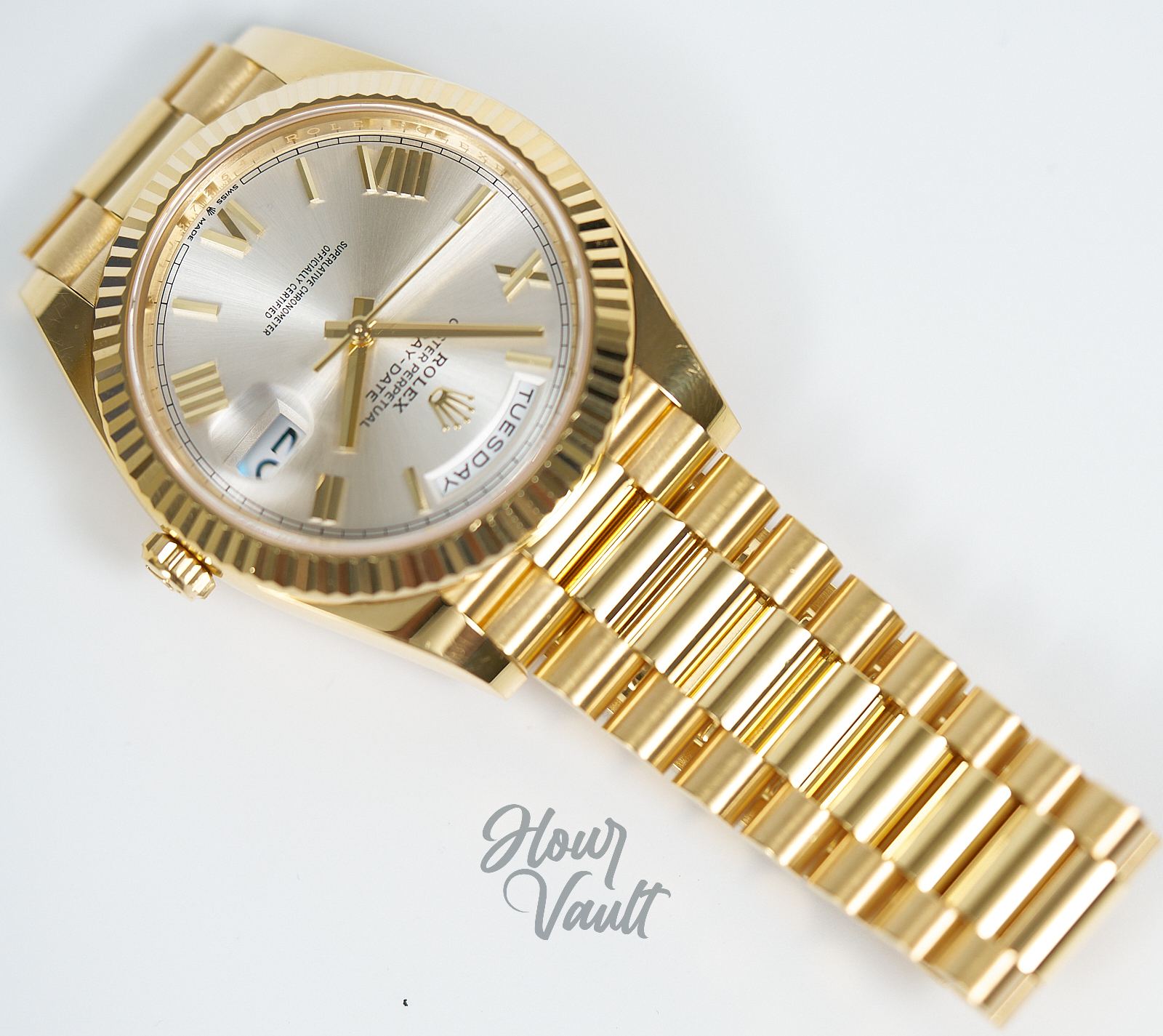 2023 Rolex Day Date 40 228238 Silver Roman Dial - Image 8