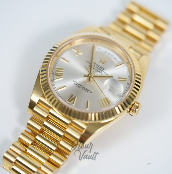 2023 Rolex Day Date 40 228238 Silver Roman Dial