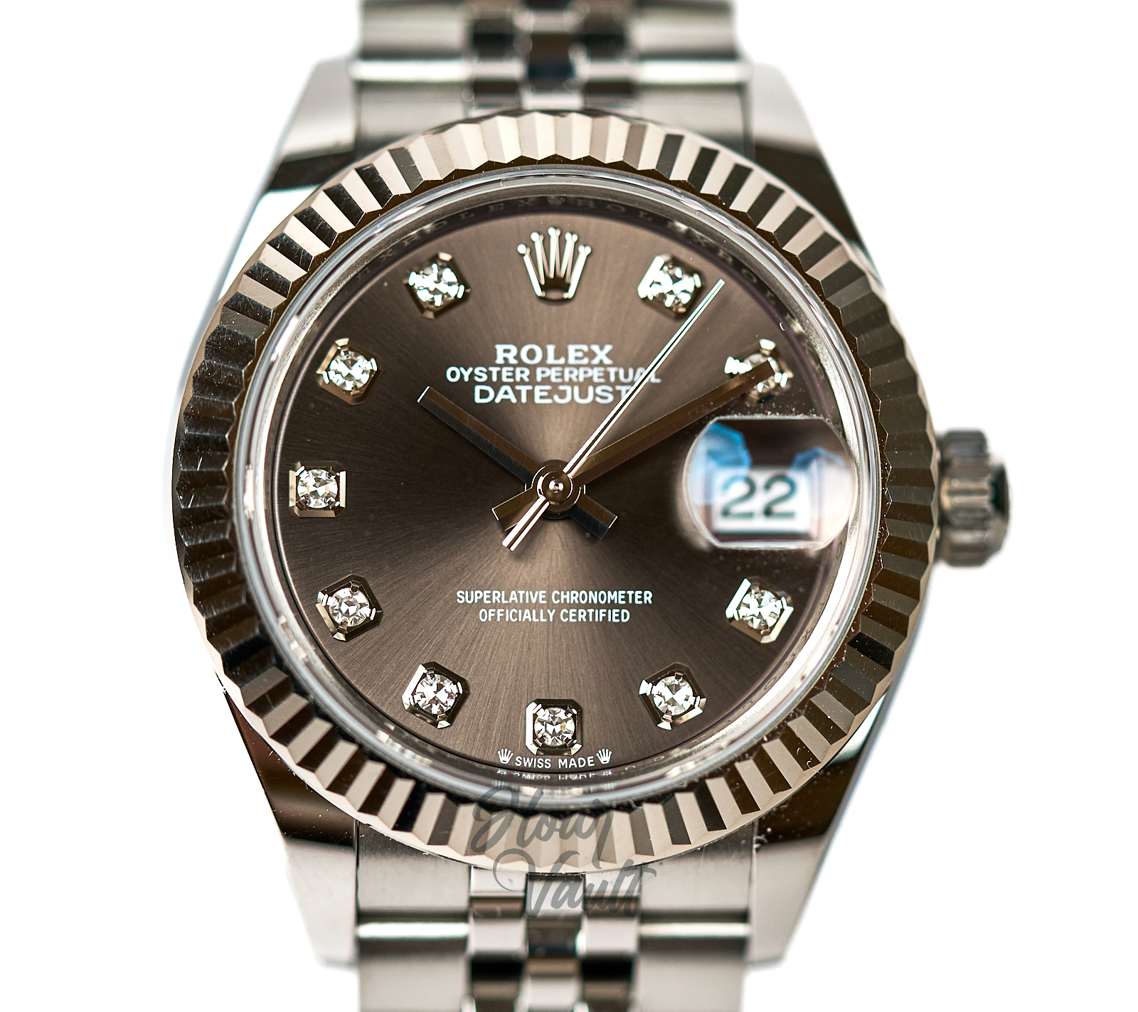2025 Rolex Date Just 28MM 279174 "Dark Grey Diamonds" - Image 2